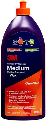 3M™ Perfect-It™ Gelcoat Medium Cutting Compound + Wax, 36106