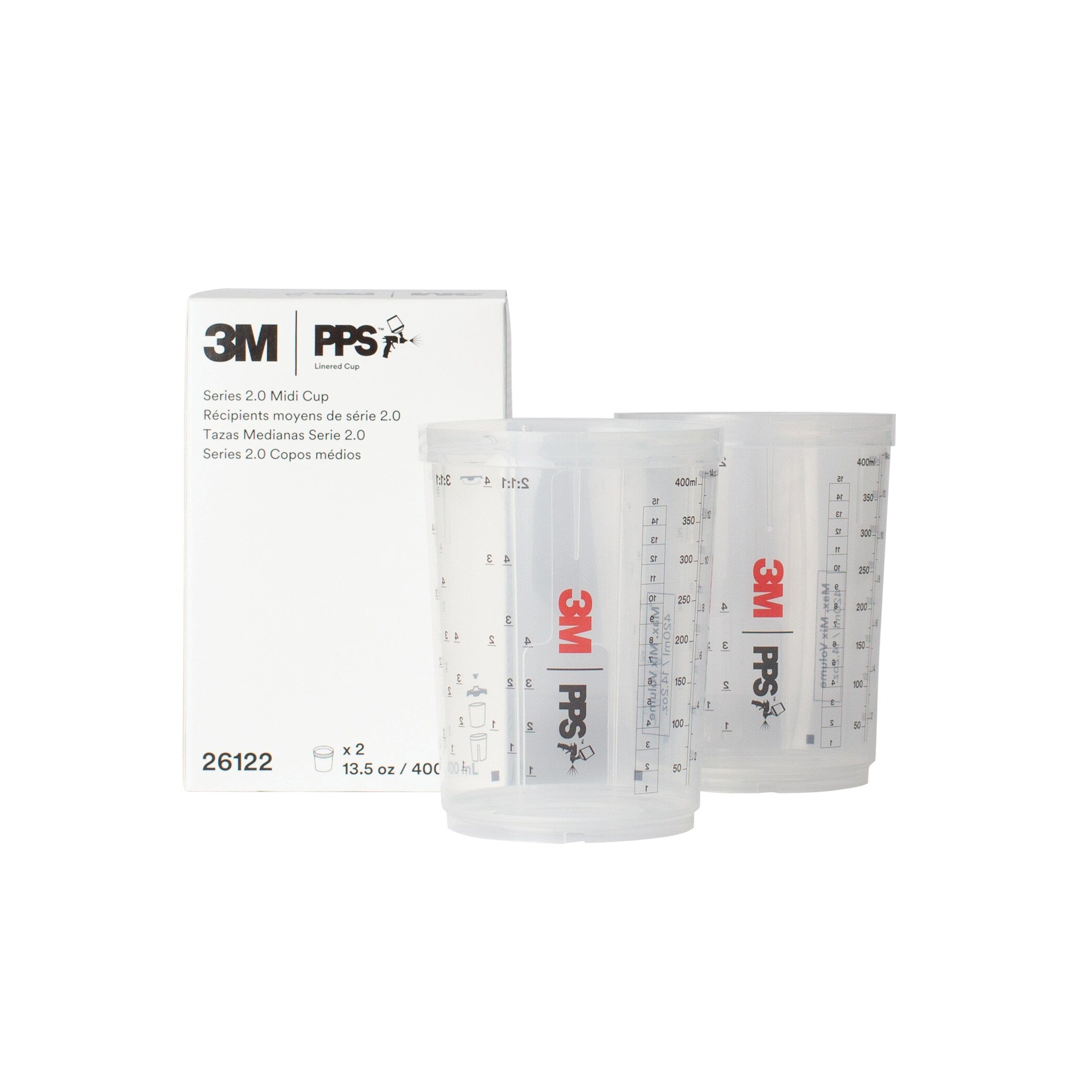マルゼンAPS-2 OR No.261 3M™ PPS™ Series 2.0 Cup 26122, Midi (13.5 fl oz, 400 mL), 2 Cups