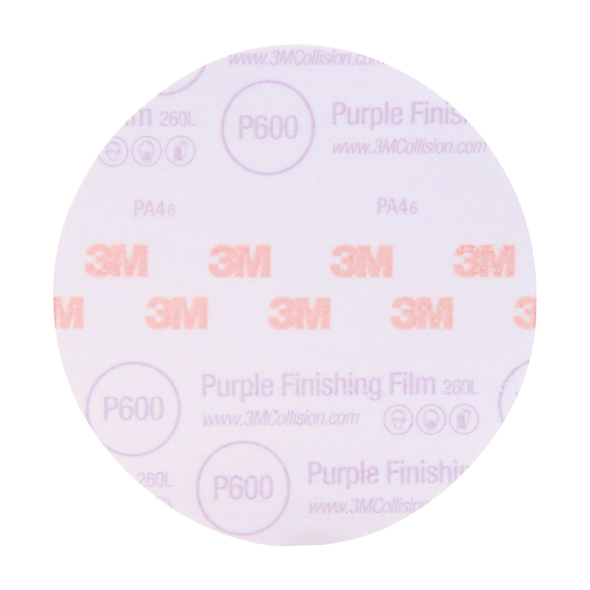 3M™ Hookit™ Purple Finishing Film Abrasive, 5 in, P600, 50 discs
