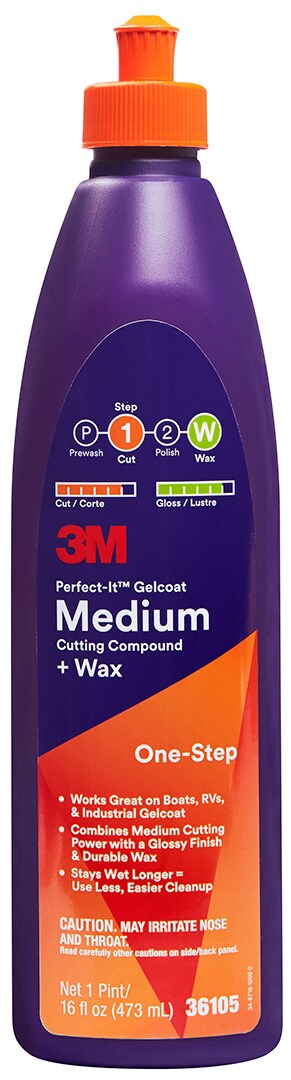 3M™ Perfect-It™ Gelcoat Medium Cutting Compound + Wax, 36105