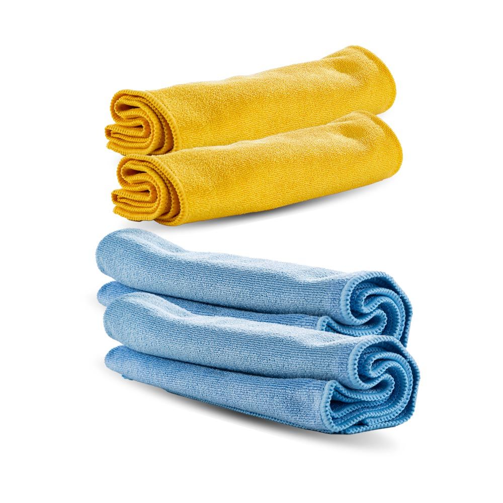Microfiber Detailing Cloth (2 Blue &amp; 2 Gold)