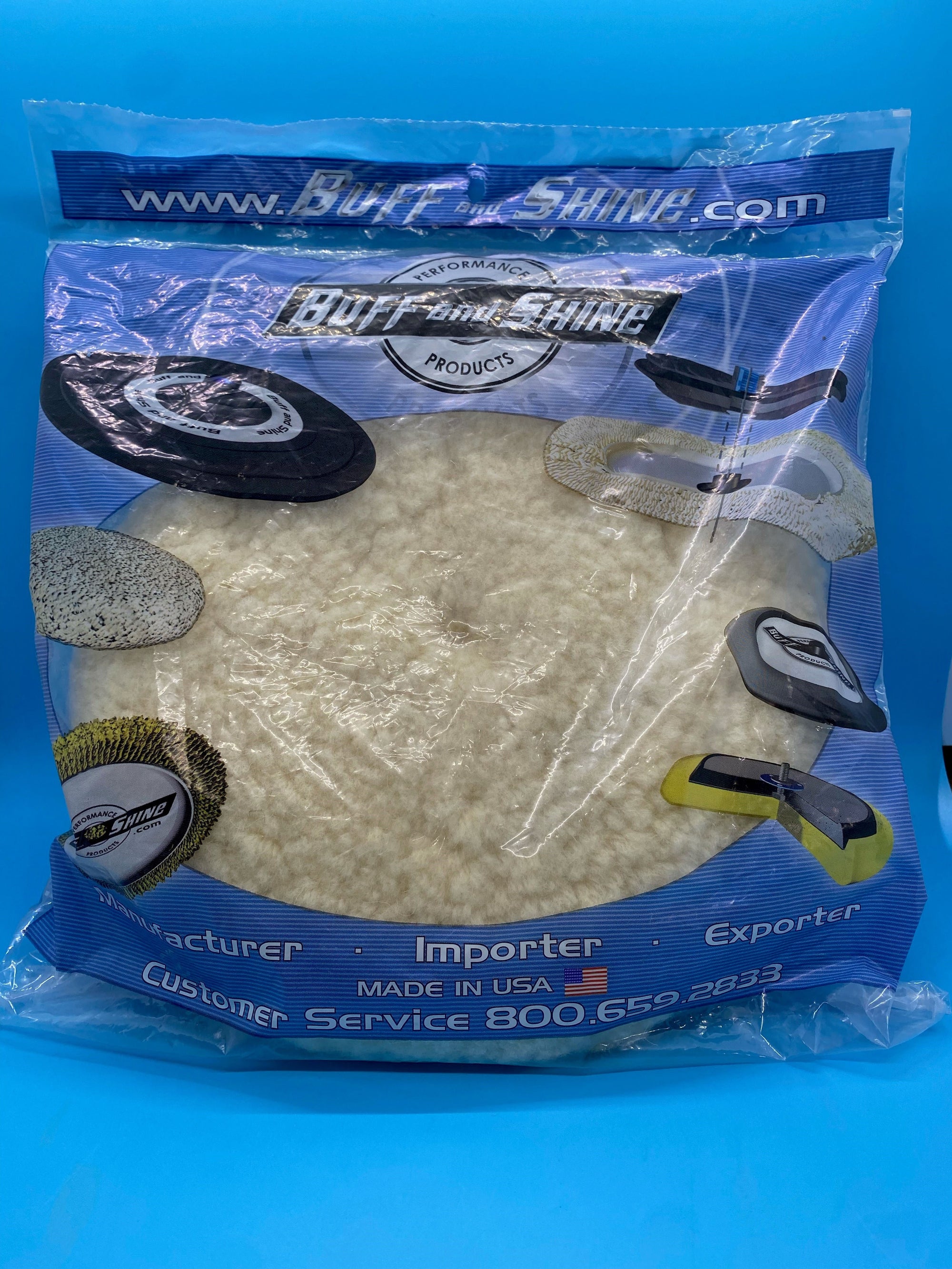 BUFFING PAD - 100% WOOL - WHITE