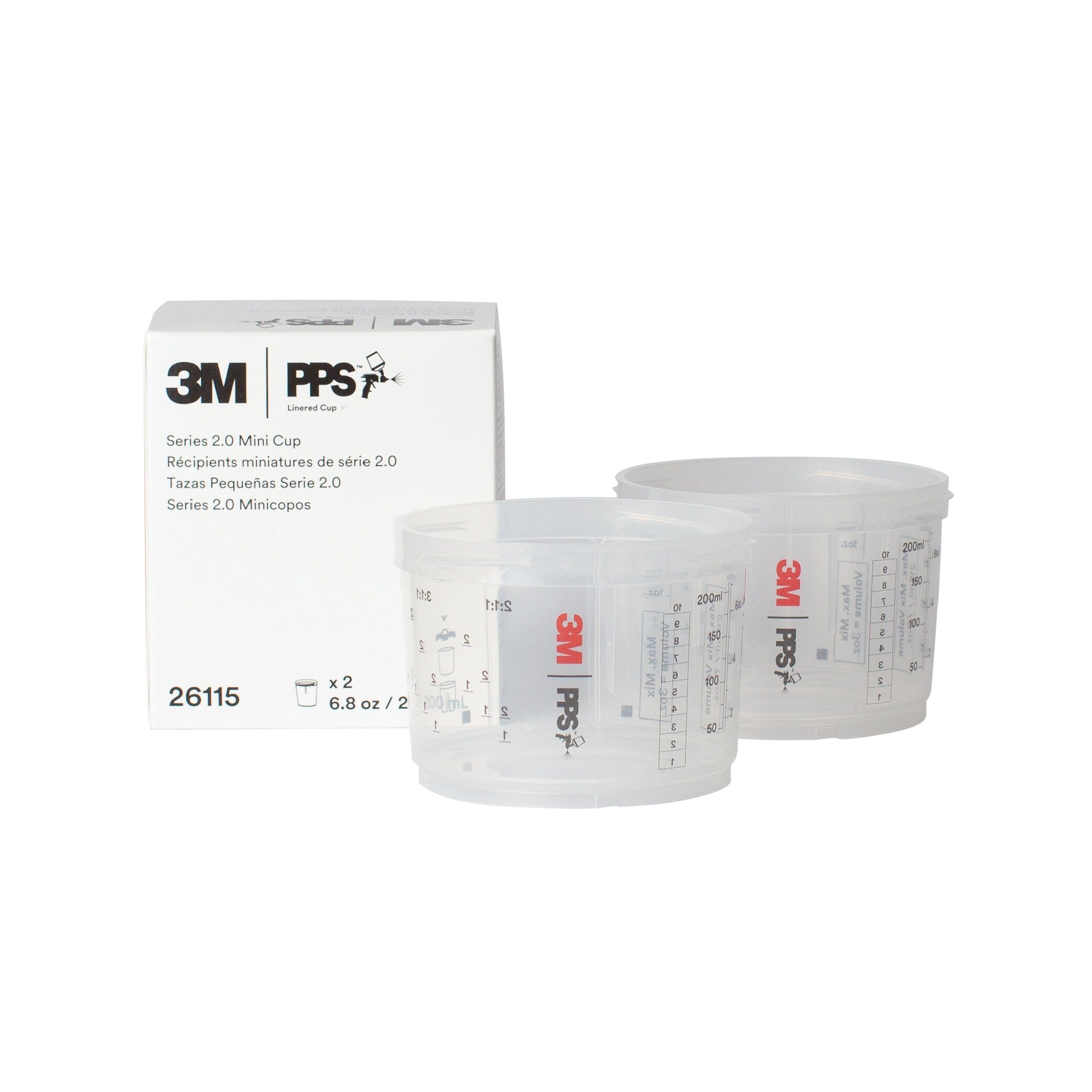 3M™ PPS™ Series 2.0 Cup 26115, Mini (6.8 fl oz, 200 mL), 2 Cups