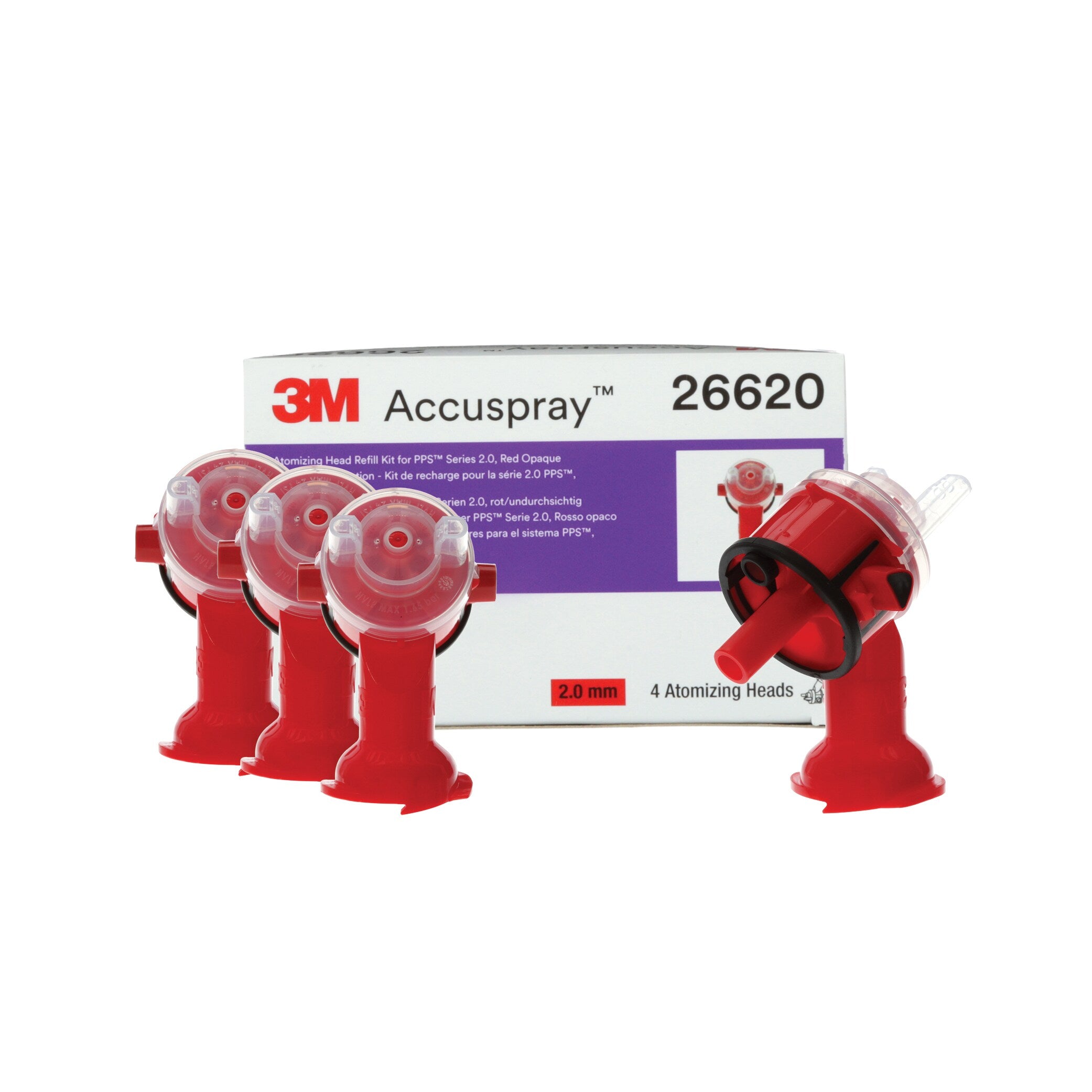 3M™ Accuspray™  Head Refill Pack for 3M™ PPS™ Series 2.0, Clear, 2.0 mm, 4 nozzles per pack