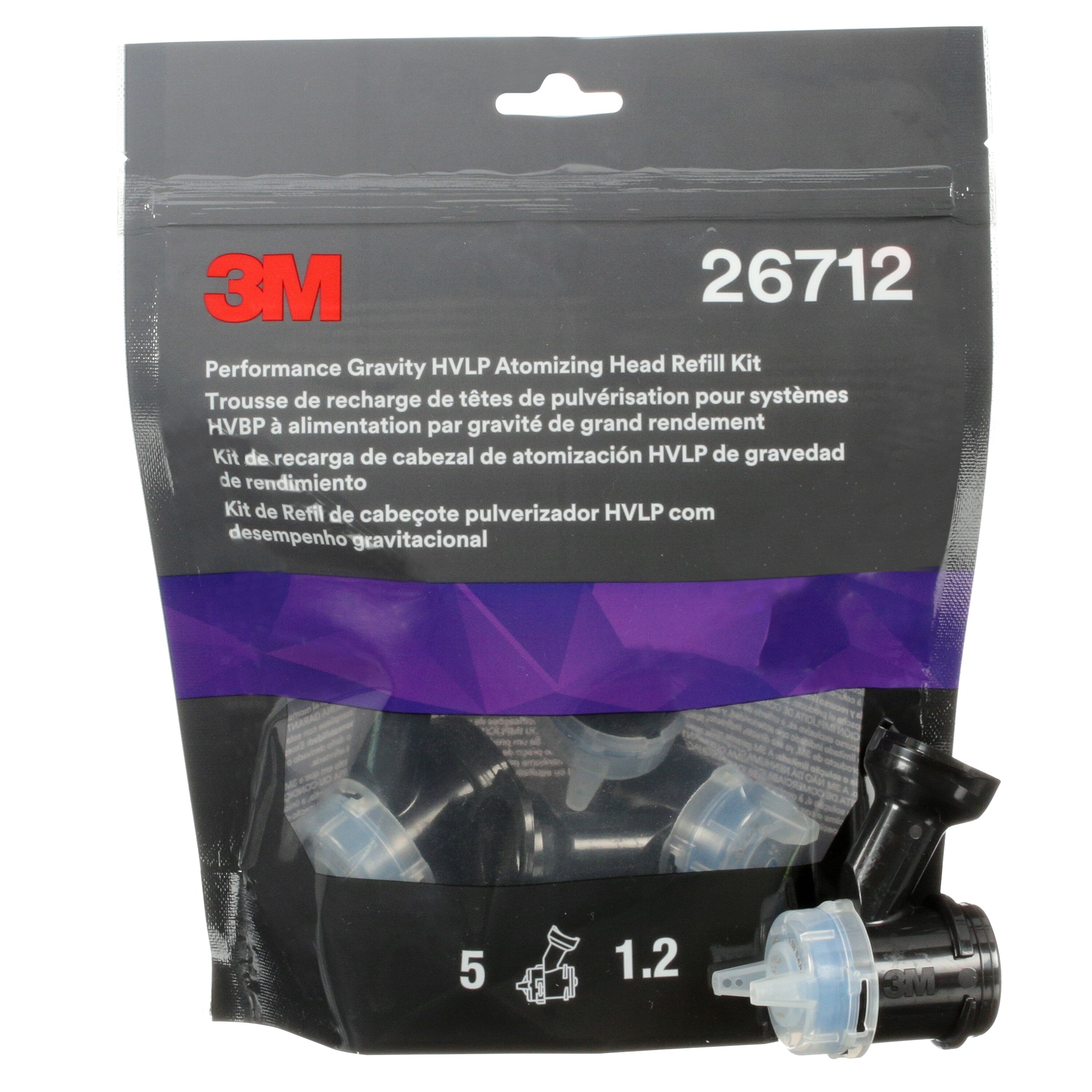 3M™ Performance Atomizing Head Refill Kit, Blue, 1.2, 5 pack