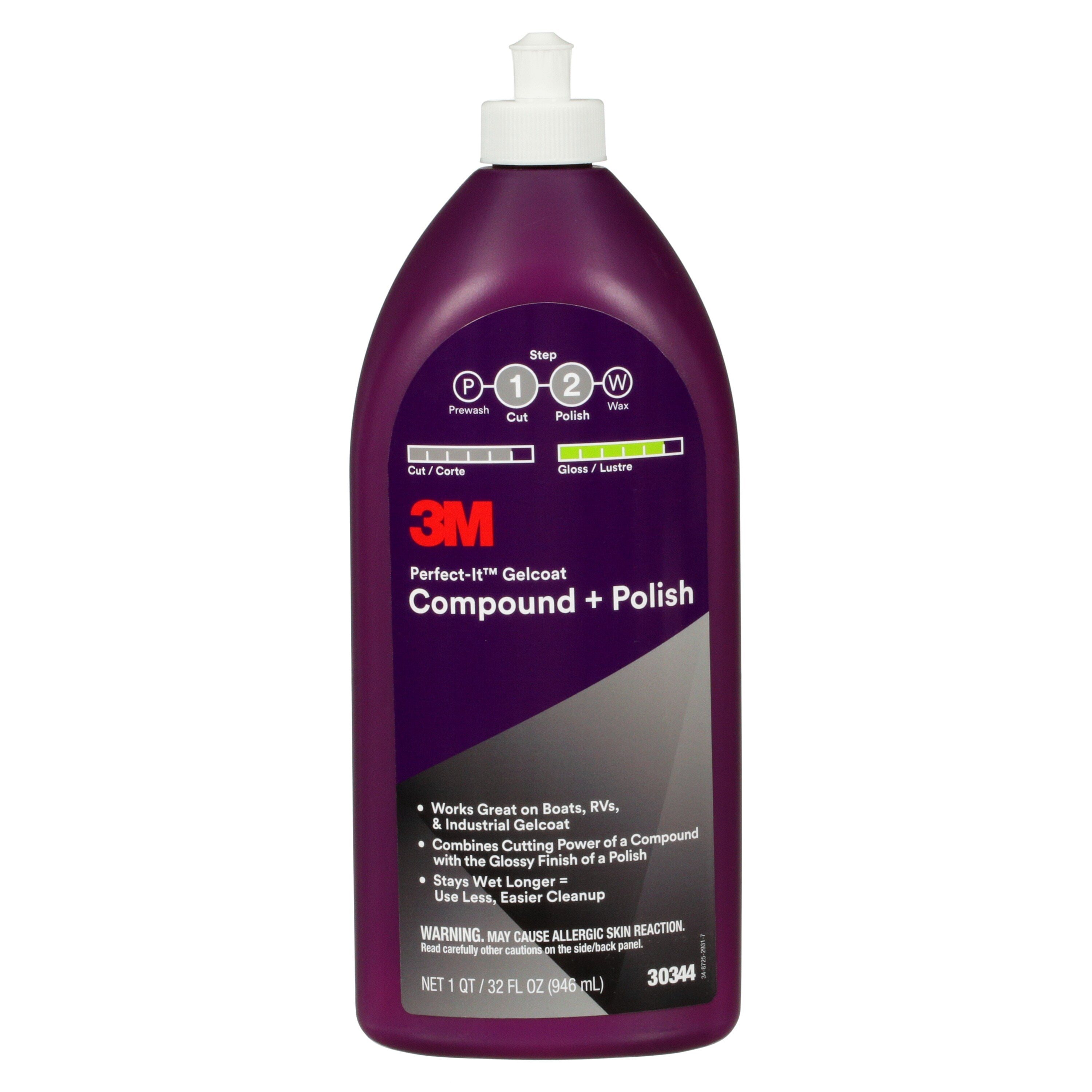 3M™ Perfect-It™ Gelcoat Compound + Polish 30344, 1 qt