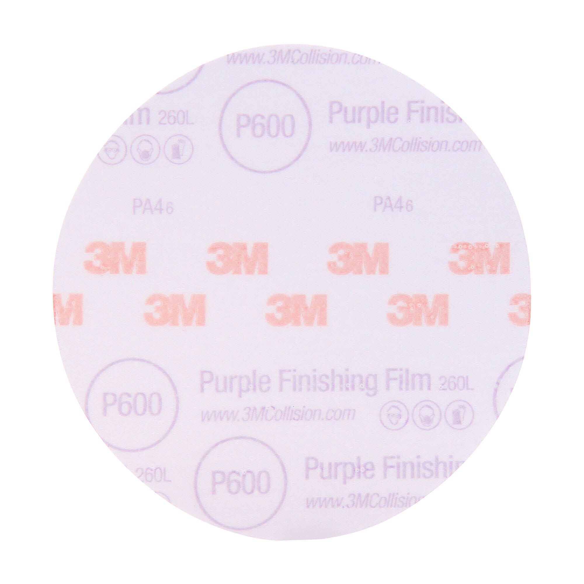 3M™ Hookit™ Purple Finishing Film Abrasive, 5 in, P600, 50 discs