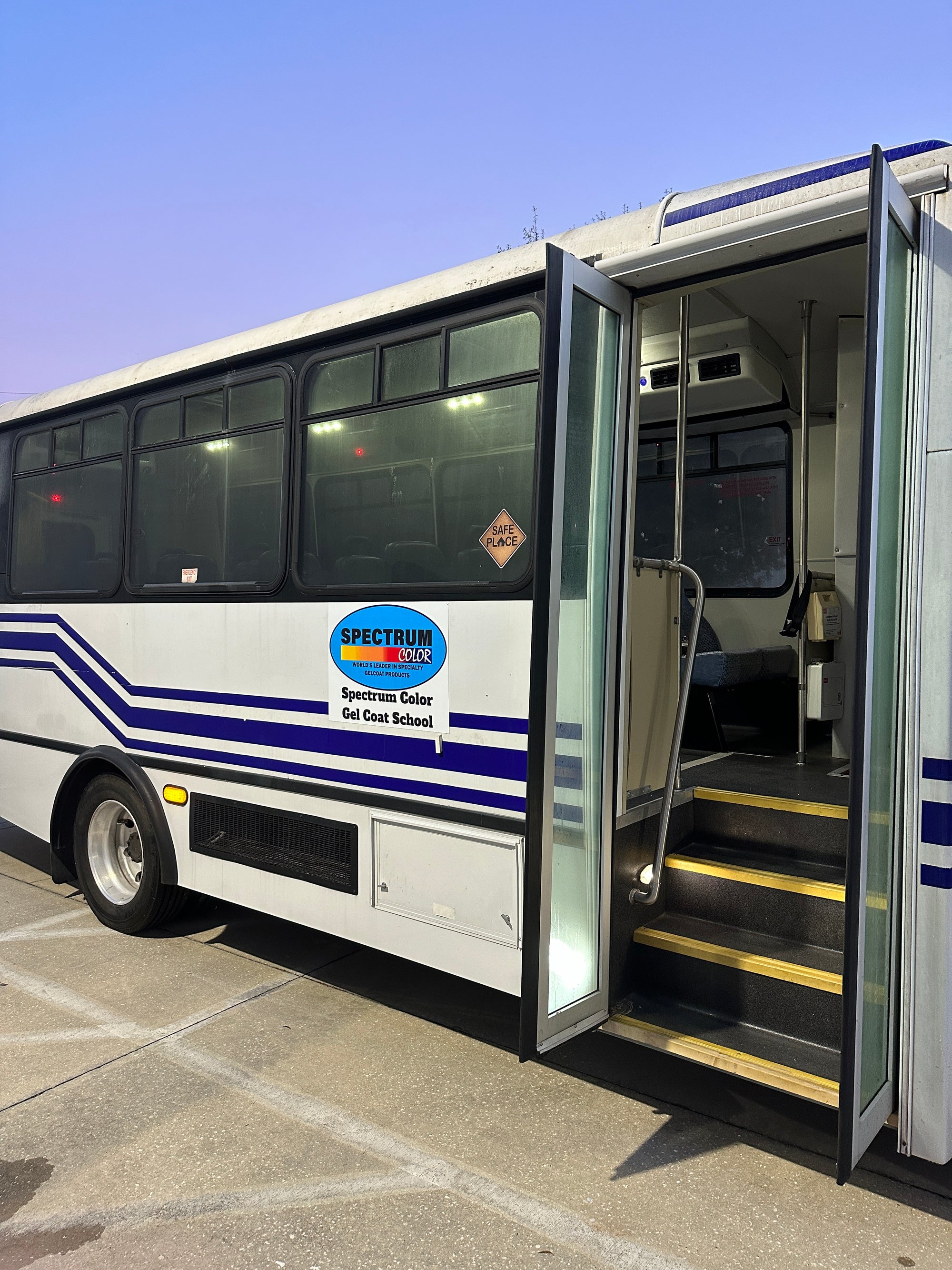 Schoolbus to spectrum warehouse for classes